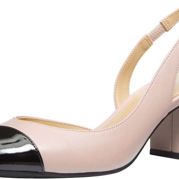 Women's Leather Sling Pump 7 Soft Pink Rubber Sole Flexible Comfortable Footwear
